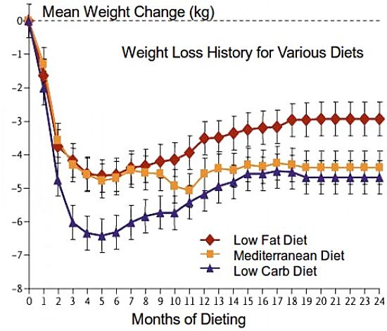 Weight loss tracking for various diets