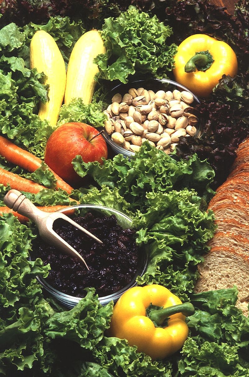 Fruit, vegetables and beans are high in fiber and protein 